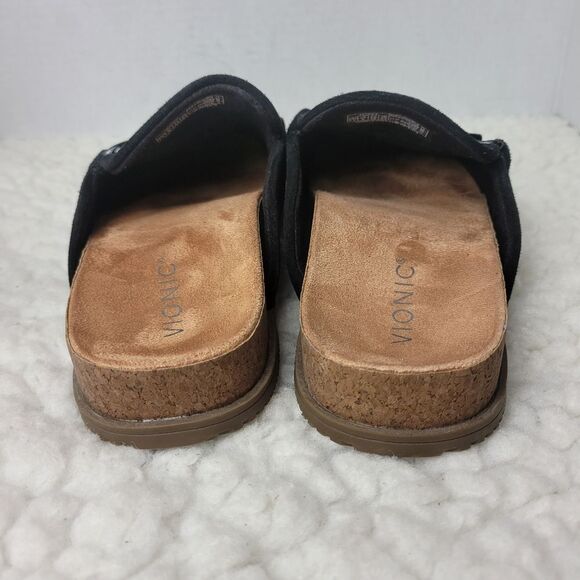 Vionic Georgie Women's Size 7.5 Slip On Mule Shoes Black Suede Accent Chain - Picture 4 of 10
